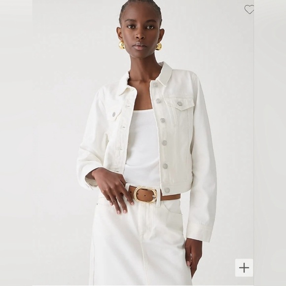 J Crew Cream Jean Jacket Tailored Fit - Picture 1 of 6